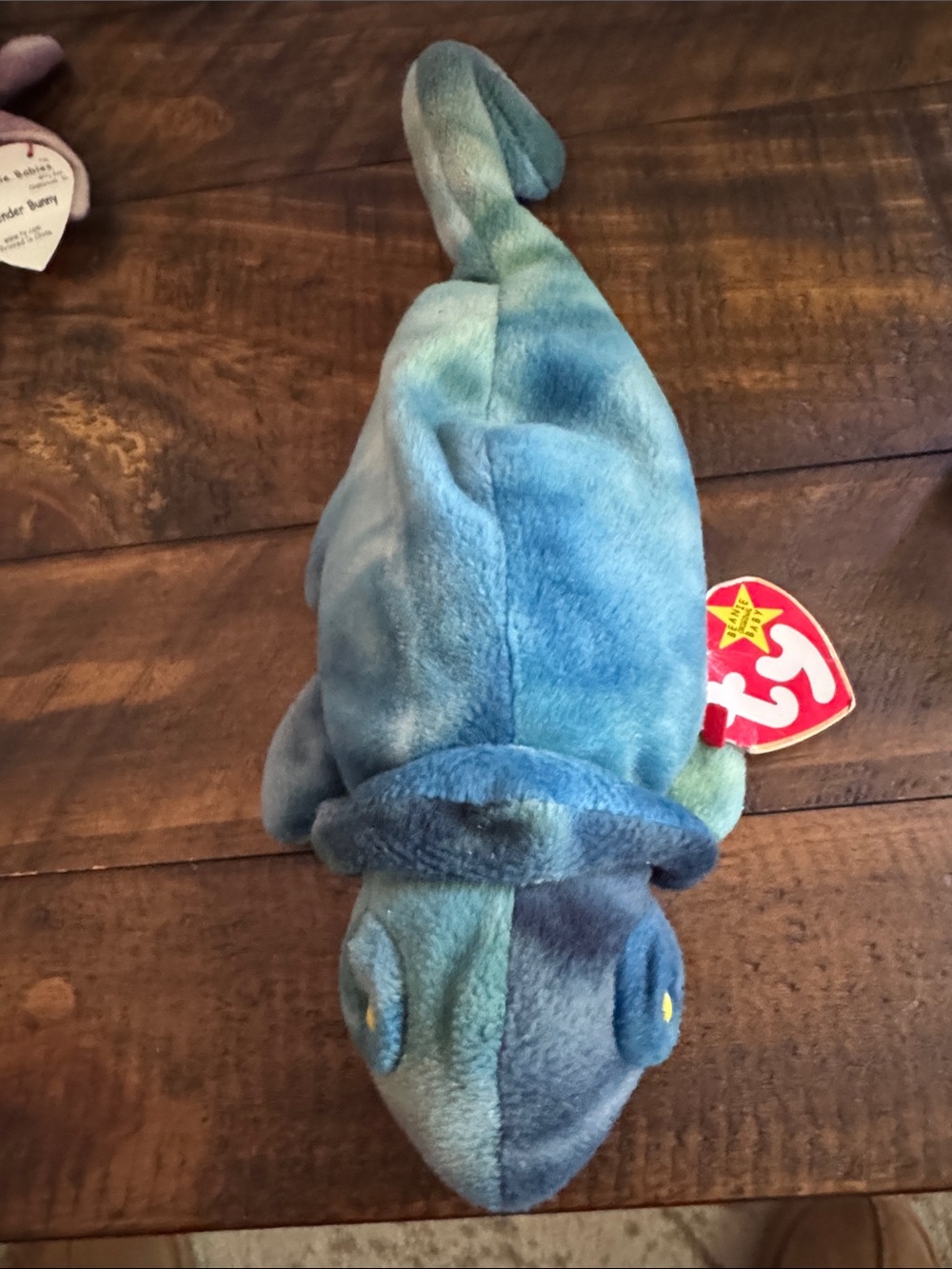 Beanie baby - Ty ‘RAINBOW’ Blue Teal Chameleon Plush